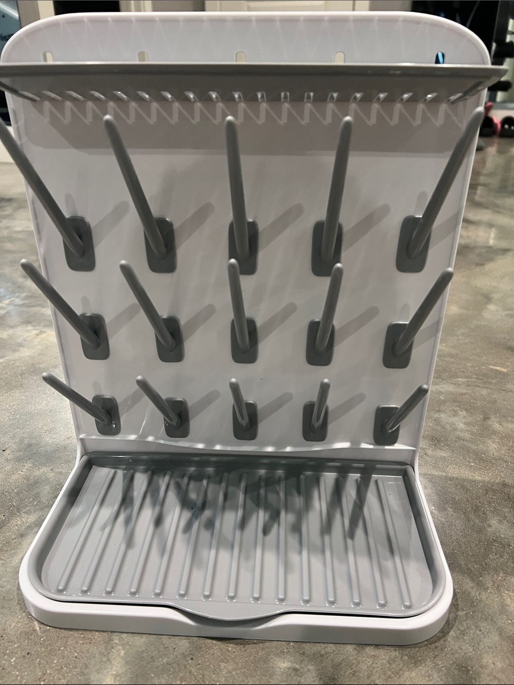 White & Gray Bottle Drying Rack - Compact Kitchen Drying Stand